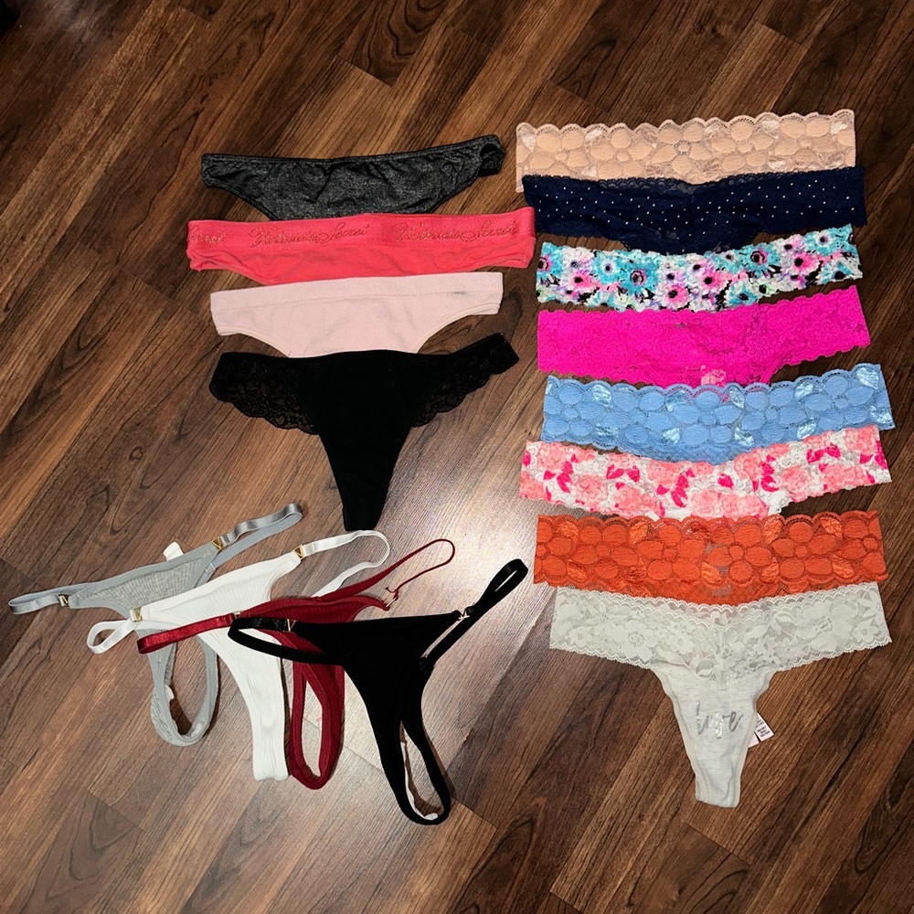 Thongs - Victoria's Secret, Aerie, Jessica Simpson. Mix of small & medium